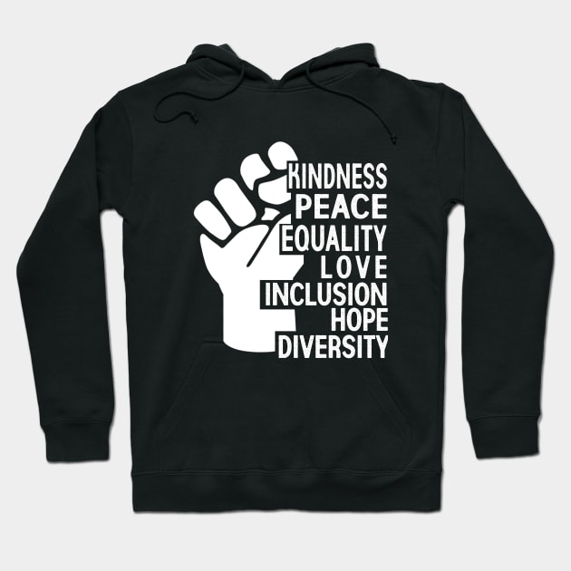 peace love inclusion equality diversity Hoodie by Devasil